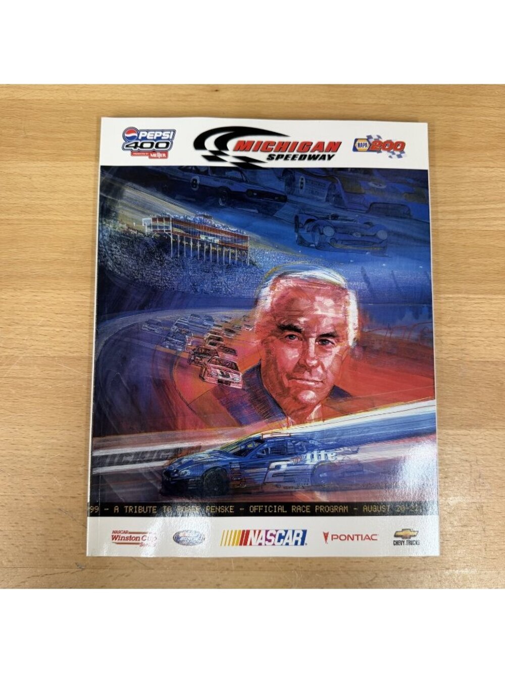Nascar 1999 Michigan Speedway Pepsi 400 Program A Tribute to Roger Penske Used